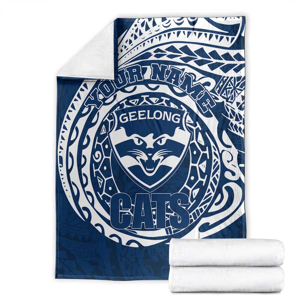 Personalized Geelong Cats Polynesian Blanket Tribal Chest and Sleeve Tattoo Heritage Warrior
