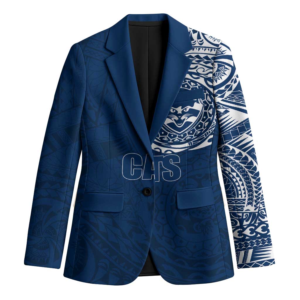 Personalized Geelong Cats Polynesian Blazer Tribal Chest and Sleeve Tattoo Heritage Warrior