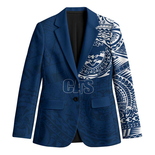 Personalized Geelong Cats Polynesian Blazer Tribal Chest and Sleeve Tattoo Heritage Warrior