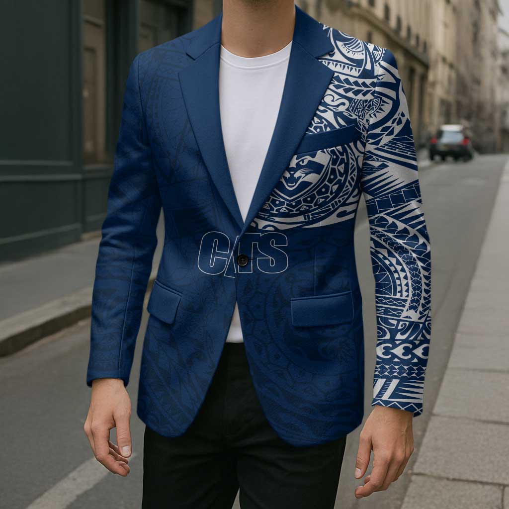 Personalized Geelong Cats Polynesian Blazer Tribal Chest and Sleeve Tattoo Heritage Warrior