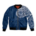 Personalized Geelong Cats Polynesian Bomber Jacket Tribal Chest and Sleeve Tattoo Heritage Warrior