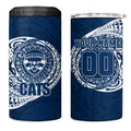 Personalized Geelong Cats Polynesian 4 in 1 Can Cooler Tumbler Tribal Chest and Sleeve Tattoo Heritage Warrior