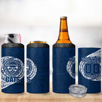 Personalized Geelong Cats Polynesian 4 in 1 Can Cooler Tumbler Tribal Chest and Sleeve Tattoo Heritage Warrior