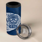 Personalized Geelong Cats Polynesian 4 in 1 Can Cooler Tumbler Tribal Chest and Sleeve Tattoo Heritage Warrior