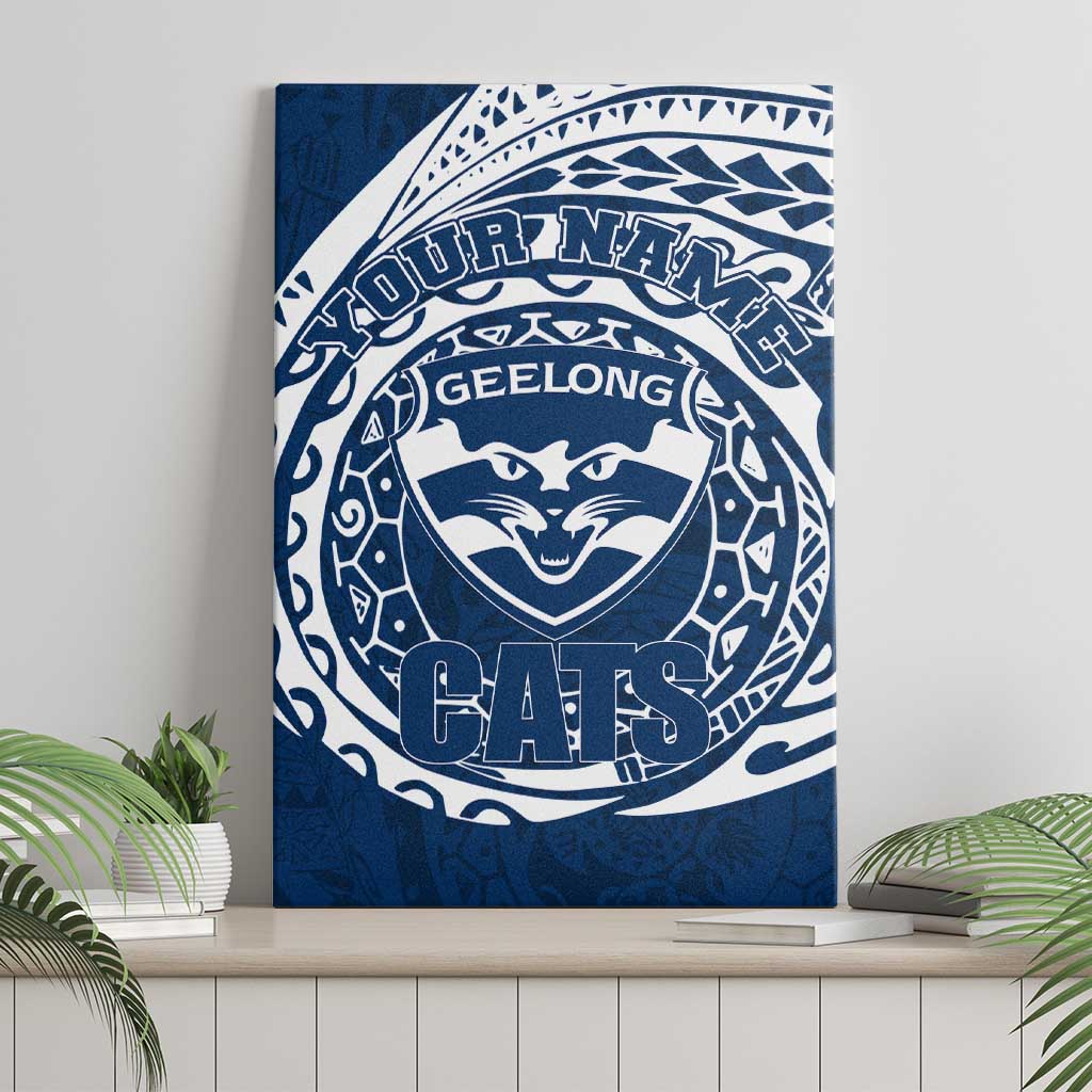Personalized Geelong Cats Polynesian Canvas Wall Art Tribal Chest and Sleeve Tattoo Heritage Warrior