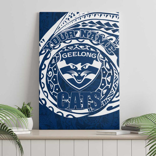 Personalized Geelong Cats Polynesian Canvas Wall Art Tribal Chest and Sleeve Tattoo Heritage Warrior