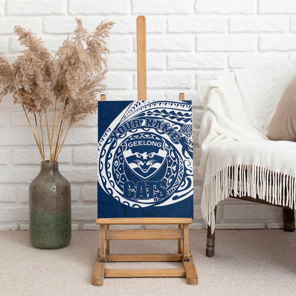 Personalized Geelong Cats Polynesian Canvas Wall Art Tribal Chest and Sleeve Tattoo Heritage Warrior