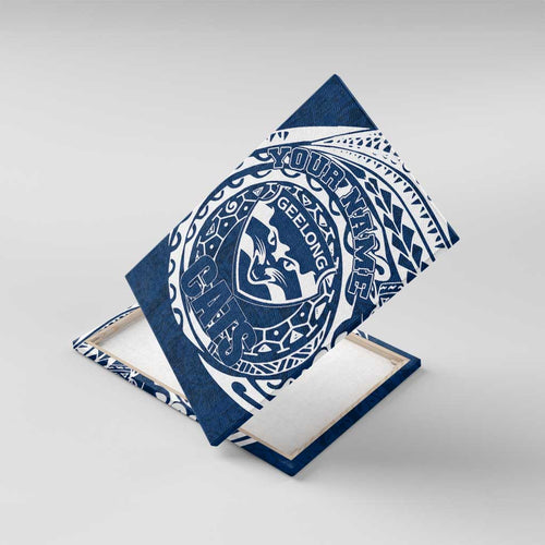Personalized Geelong Cats Polynesian Canvas Wall Art Tribal Chest and Sleeve Tattoo Heritage Warrior