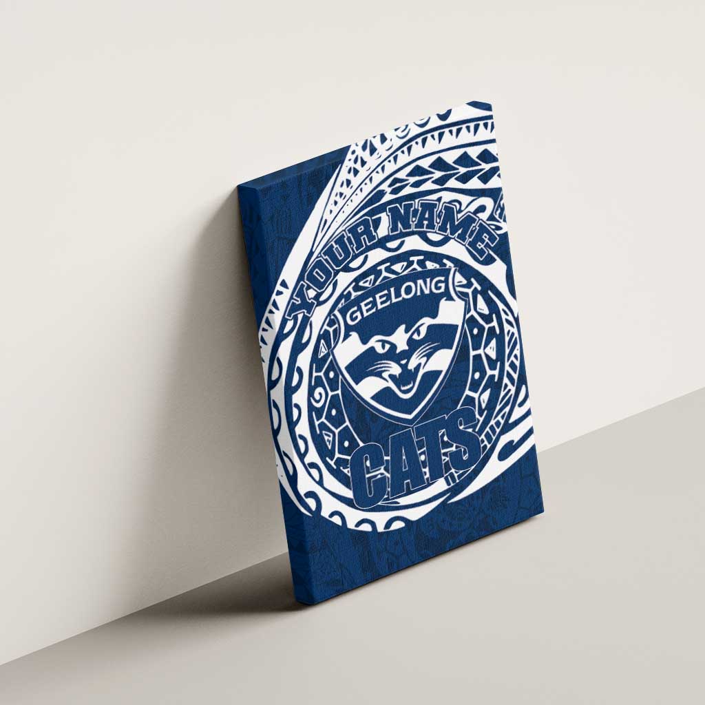 Personalized Geelong Cats Polynesian Canvas Wall Art Tribal Chest and Sleeve Tattoo Heritage Warrior