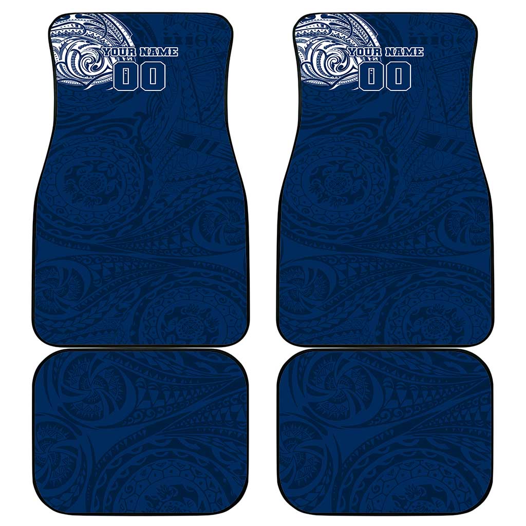 Personalized Geelong Cats Polynesian Car Mats Tribal Chest and Sleeve Tattoo Heritage Warrior