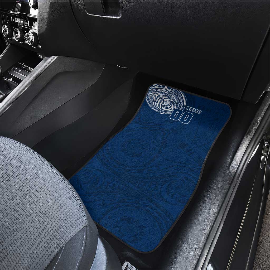 Personalized Geelong Cats Polynesian Car Mats Tribal Chest and Sleeve Tattoo Heritage Warrior
