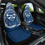 Personalized Geelong Cats Polynesian Car Seat Cover Tribal Chest and Sleeve Tattoo Heritage Warrior