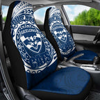 Personalized Geelong Cats Polynesian Car Seat Cover Tribal Chest and Sleeve Tattoo Heritage Warrior