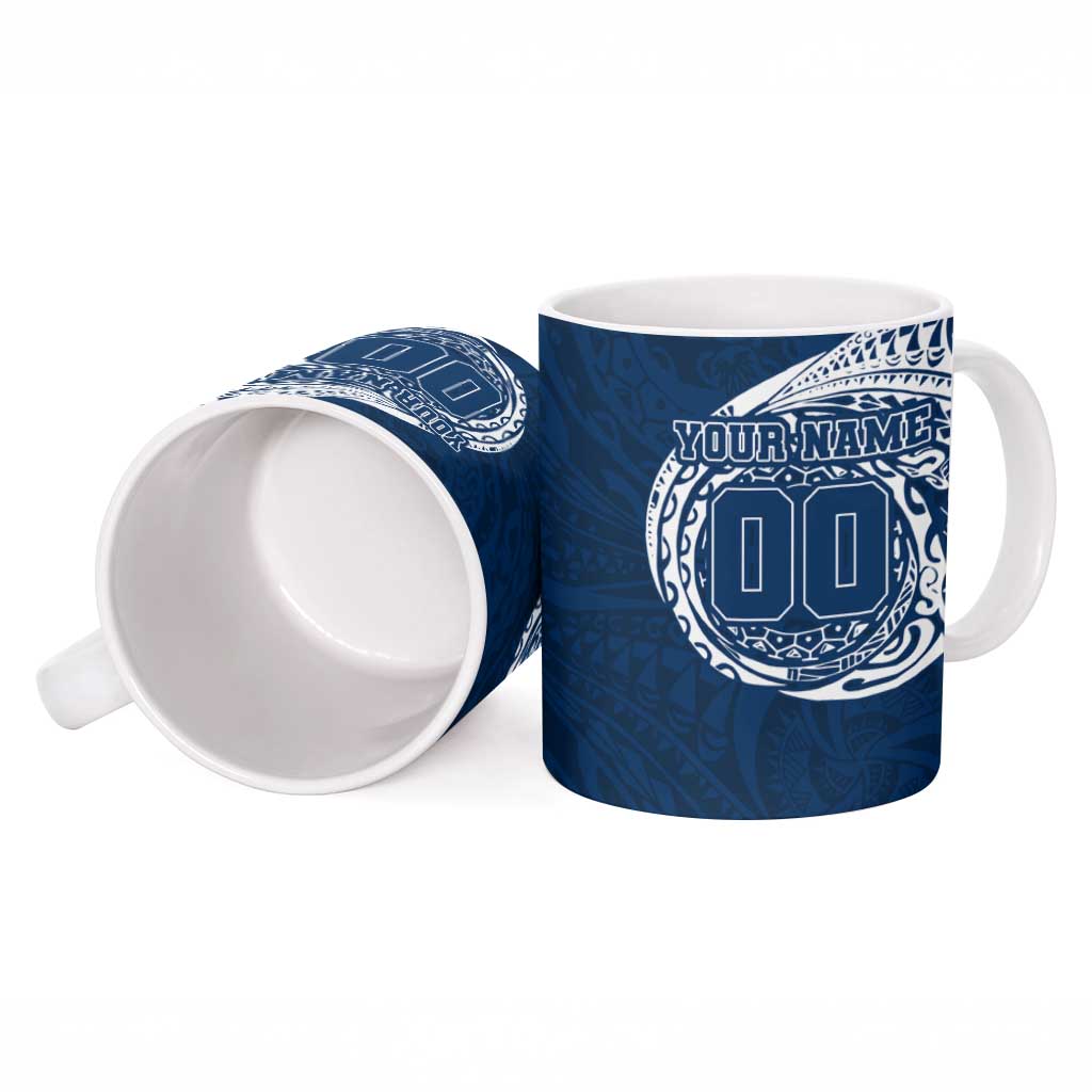 Personalized Geelong Cats Polynesian Ceramic Mug Tribal Chest and Sleeve Tattoo Heritage Warrior