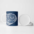 Personalized Geelong Cats Polynesian Ceramic Mug Tribal Chest and Sleeve Tattoo Heritage Warrior