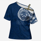 Personalized Geelong Cats Polynesian Cross Shoulder Shirt Tribal Chest and Sleeve Tattoo Heritage Warrior