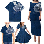 Personalized Geelong Cats Polynesian Family Matching Puletasi and Hawaiian Shirt Tribal Chest and Sleeve Tattoo Heritage Warrior