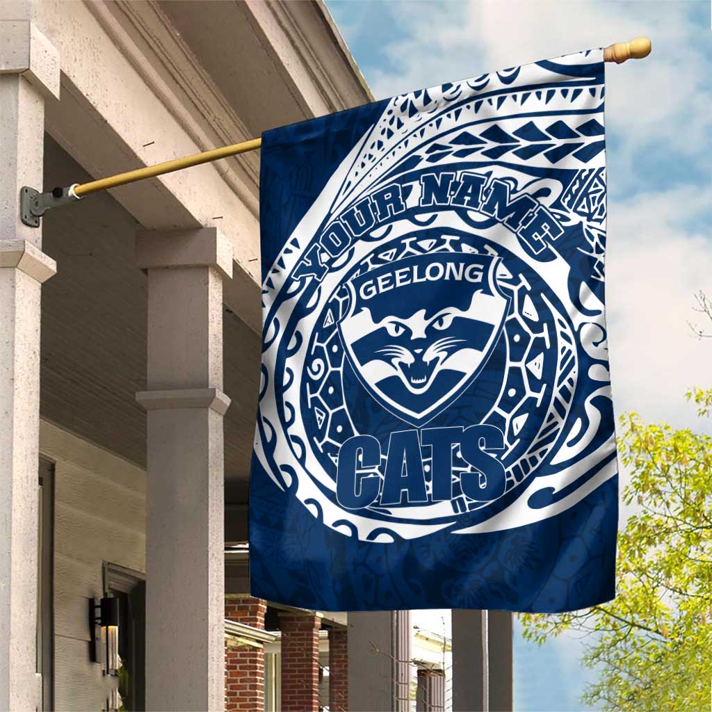 Personalized Geelong Cats Polynesian Garden Flag Tribal Chest and Sleeve Tattoo Heritage Warrior