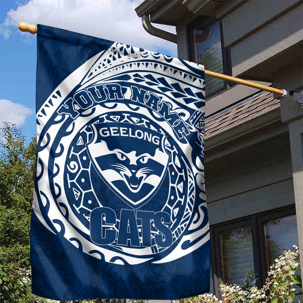 Personalized Geelong Cats Polynesian Garden Flag Tribal Chest and Sleeve Tattoo Heritage Warrior