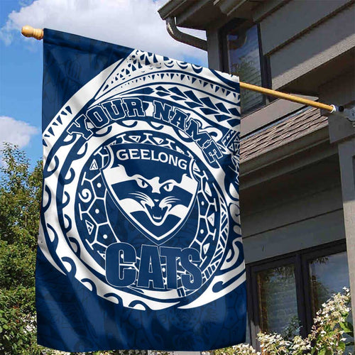 Personalized Geelong Cats Polynesian Garden Flag Tribal Chest and Sleeve Tattoo Heritage Warrior
