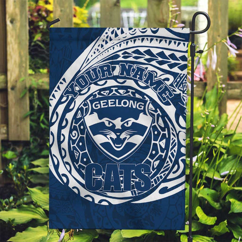 Personalized Geelong Cats Polynesian Garden Flag Tribal Chest and Sleeve Tattoo Heritage Warrior