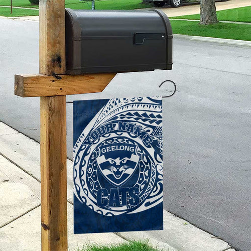 Personalized Geelong Cats Polynesian Garden Flag Tribal Chest and Sleeve Tattoo Heritage Warrior