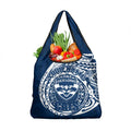 Personalized Geelong Cats Polynesian Grocery Bag Tribal Chest and Sleeve Tattoo Heritage Warrior