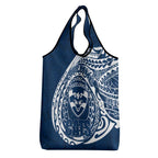 Personalized Geelong Cats Polynesian Grocery Bag Tribal Chest and Sleeve Tattoo Heritage Warrior
