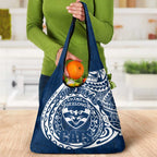 Personalized Geelong Cats Polynesian Grocery Bag Tribal Chest and Sleeve Tattoo Heritage Warrior