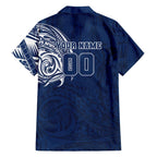 Personalized Geelong Cats Polynesian Hawaiian Shirt Tribal Chest and Sleeve Tattoo Heritage Warrior