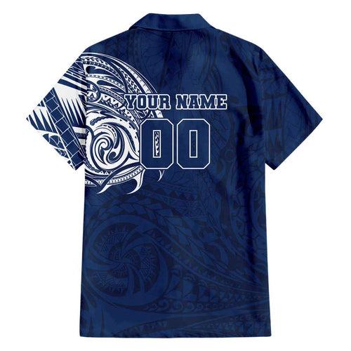 Personalized Geelong Cats Polynesian Hawaiian Shirt Tribal Chest and Sleeve Tattoo Heritage Warrior
