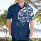 Personalized Geelong Cats Polynesian Hawaiian Shirt Tribal Chest and Sleeve Tattoo Heritage Warrior