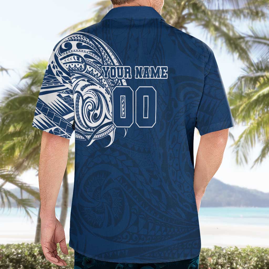 Personalized Geelong Cats Polynesian Hawaiian Shirt Tribal Chest and Sleeve Tattoo Heritage Warrior