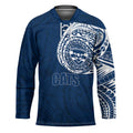 Personalized Geelong Cats Polynesian Hockey Jersey Tribal Chest and Sleeve Tattoo Heritage Warrior