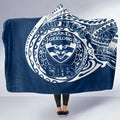 Personalized Geelong Cats Polynesian Hooded Blanket Tribal Chest and Sleeve Tattoo Heritage Warrior