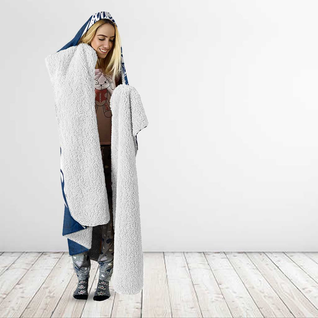 Personalized Geelong Cats Polynesian Hooded Blanket Tribal Chest and Sleeve Tattoo Heritage Warrior
