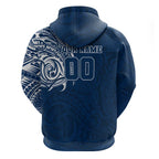 Personalized Geelong Cats Polynesian Hoodie Tribal Chest and Sleeve Tattoo Heritage Warrior