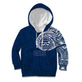 Personalized Geelong Cats Polynesian Kid Hoodie Tribal Chest and Sleeve Tattoo Heritage Warrior