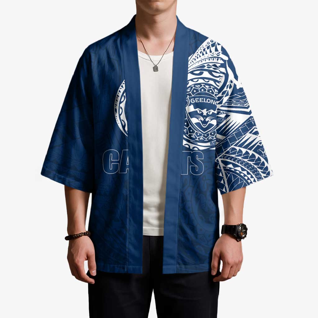 Personalized Geelong Cats Polynesian Kimono Tribal Chest and Sleeve Tattoo Heritage Warrior