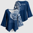 Personalized Geelong Cats Polynesian Kimono Sleeve Blouse Tribal Chest and Sleeve Tattoo Heritage Warrior