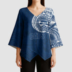 Personalized Geelong Cats Polynesian Kimono Sleeve Blouse Tribal Chest and Sleeve Tattoo Heritage Warrior