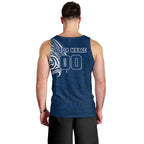 Personalized Geelong Cats Polynesian Men Tank Top Tribal Chest and Sleeve Tattoo Heritage Warrior