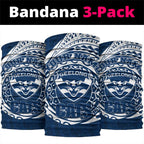 Personalized Geelong Cats Polynesian Neck Gaiter Tribal Chest and Sleeve Tattoo Heritage Warrior