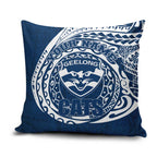 Personalized Geelong Cats Polynesian Pillow Cover Tribal Chest and Sleeve Tattoo Heritage Warrior