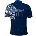 Personalized Geelong Cats Polynesian Polo Shirt Tribal Chest and Sleeve Tattoo Heritage Warrior