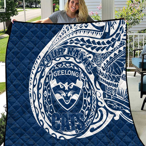 Personalized Geelong Cats Polynesian Quilt Tribal Chest and Sleeve Tattoo Heritage Warrior