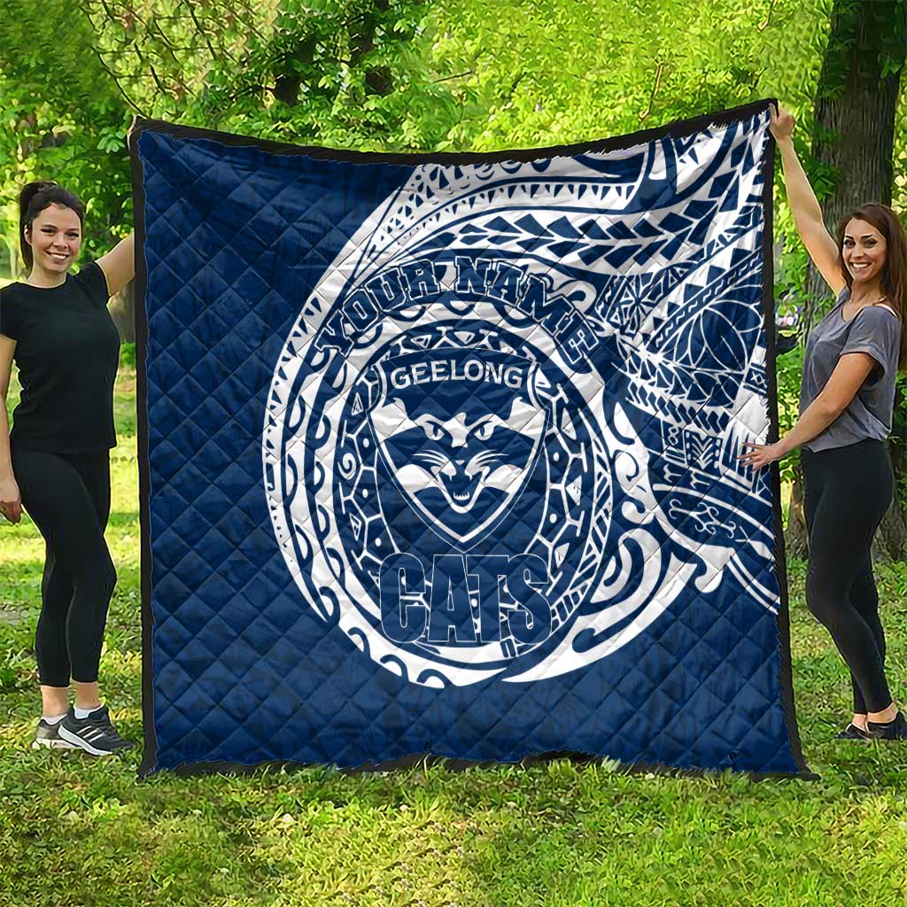 Personalized Geelong Cats Polynesian Quilt Tribal Chest and Sleeve Tattoo Heritage Warrior