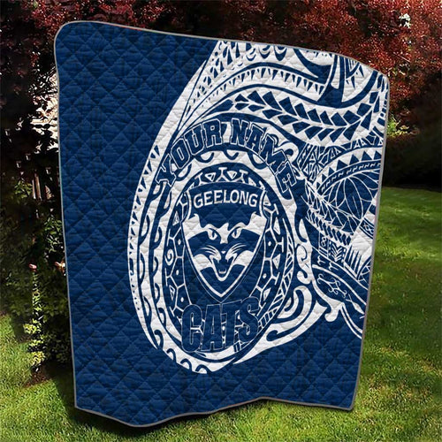 Personalized Geelong Cats Polynesian Quilt Tribal Chest and Sleeve Tattoo Heritage Warrior