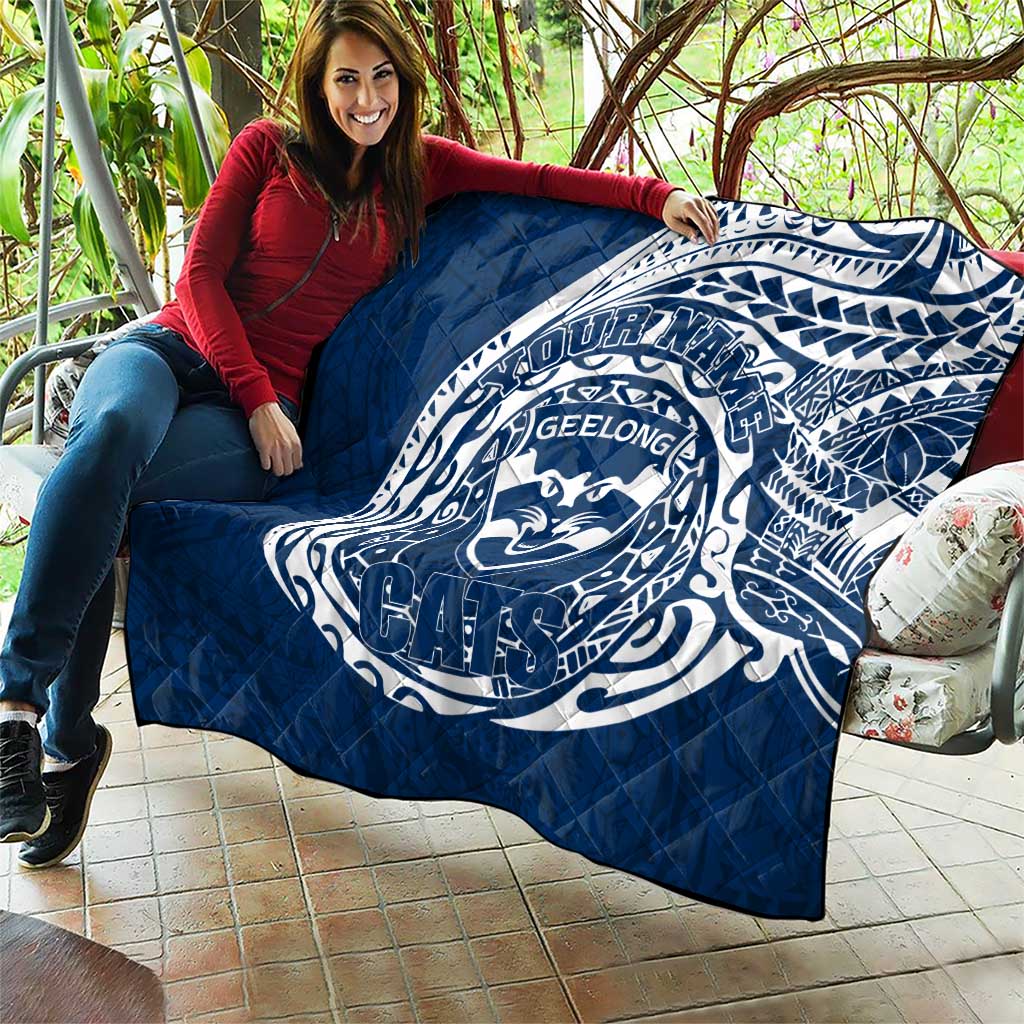 Personalized Geelong Cats Polynesian Quilt Tribal Chest and Sleeve Tattoo Heritage Warrior