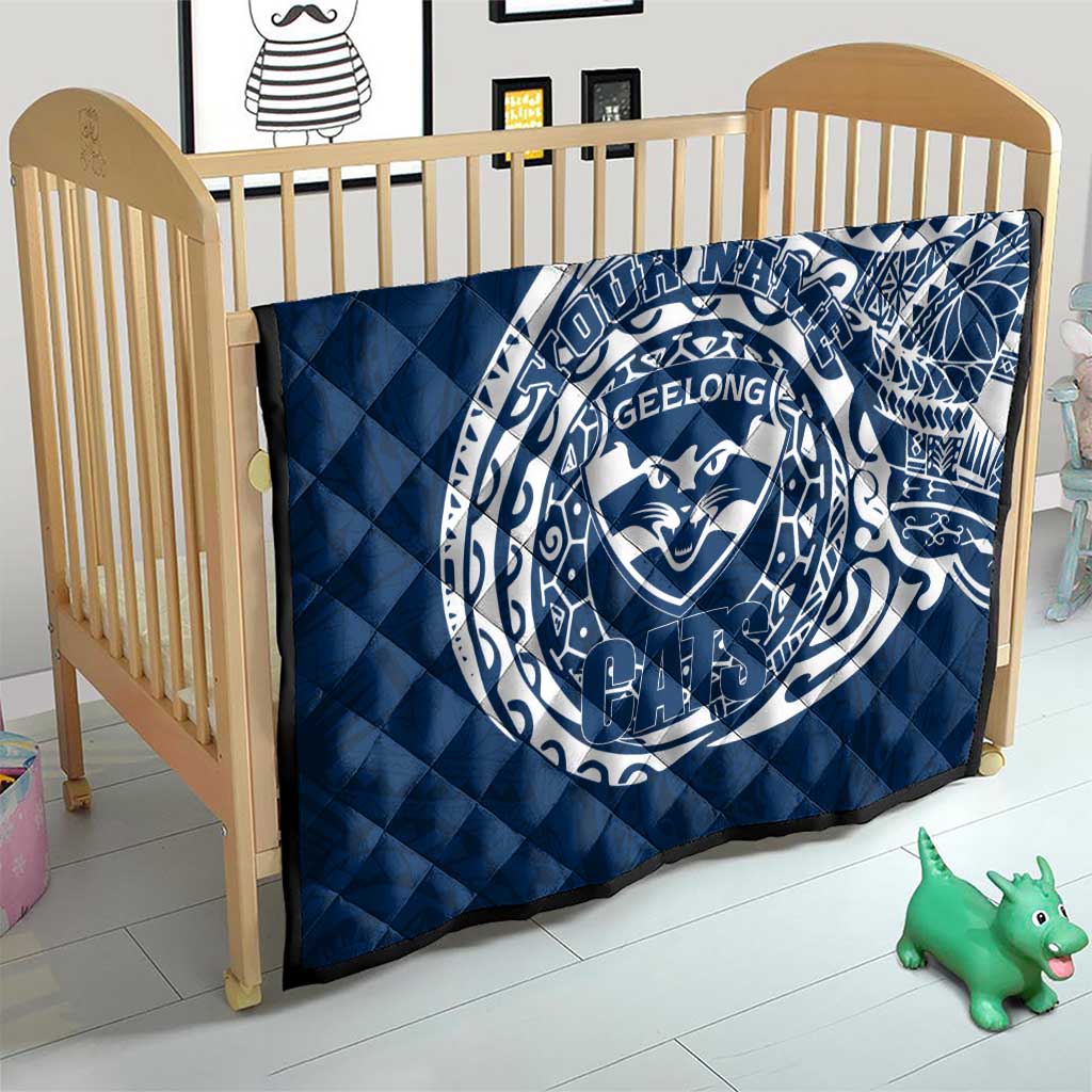 Personalized Geelong Cats Polynesian Quilt Tribal Chest and Sleeve Tattoo Heritage Warrior